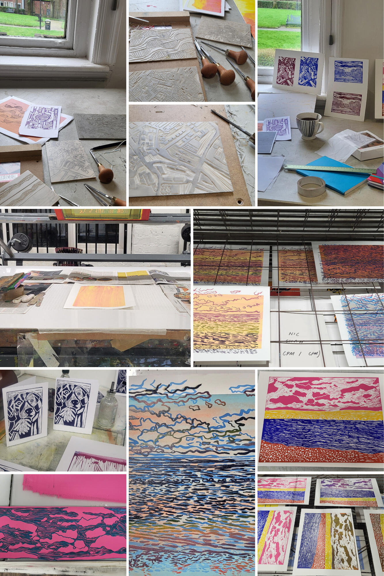 the process - how the artworks and prints are created.